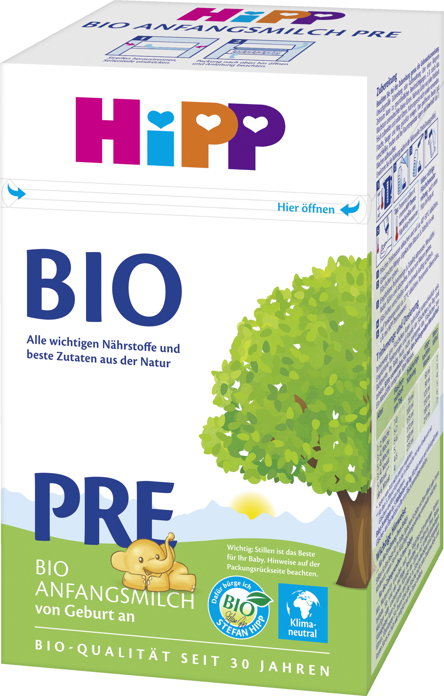 HiPP Bio Anfangsmilch PRE von Geburt an