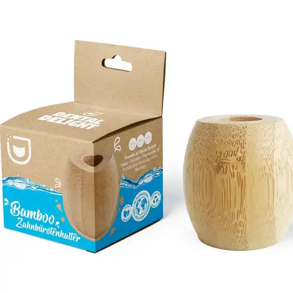 حامل فرشاة أسنان من الخيزران