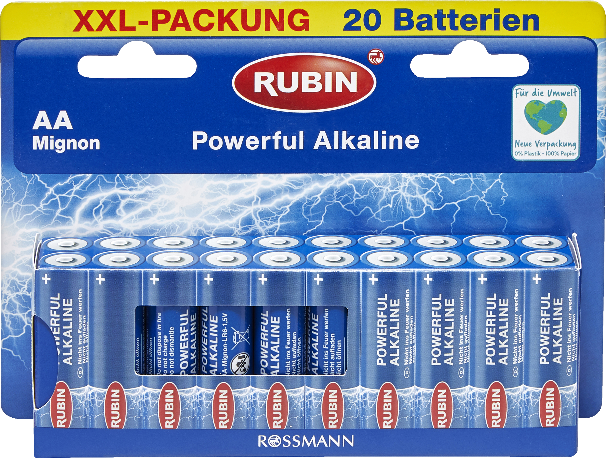 RUBIN Powerful Alkaline Batterien AA Mignon