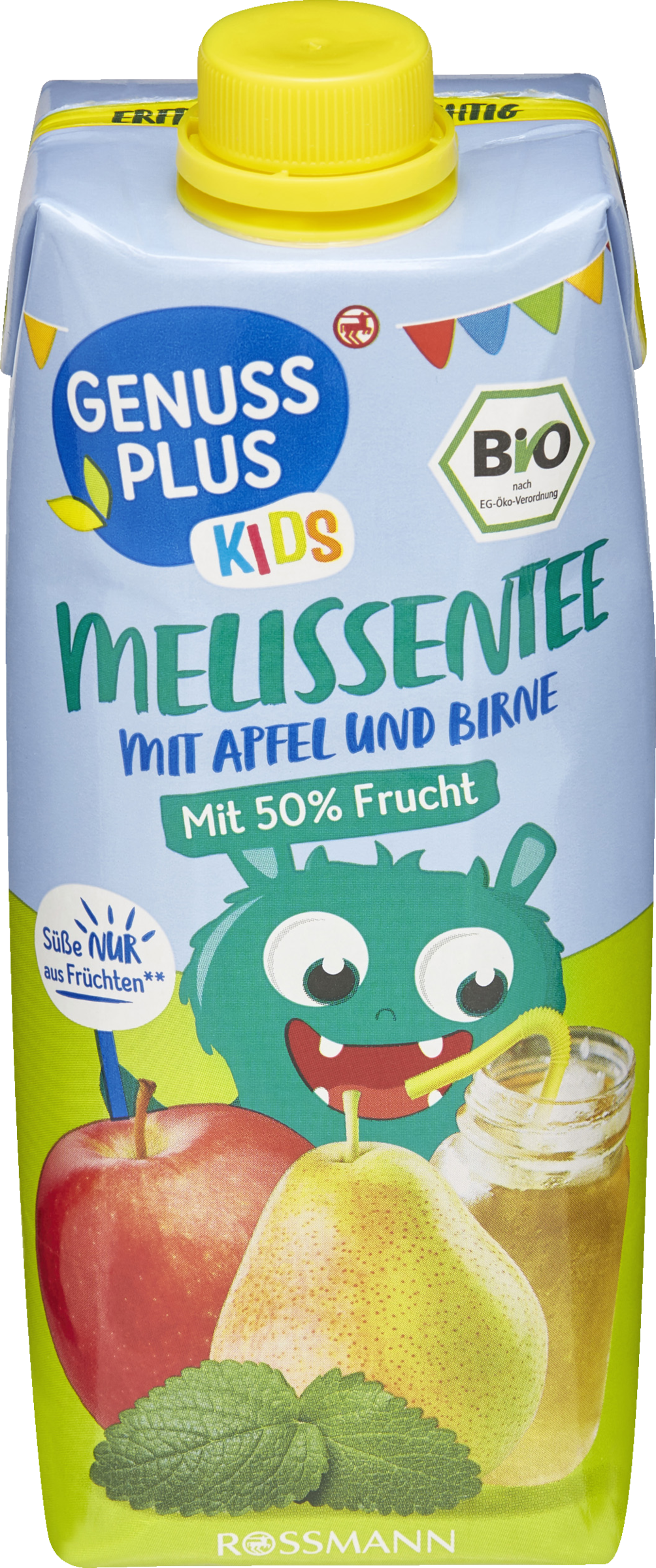 GENUSS PLUS KIDS Bio Melissentee mit Apfel und Birne