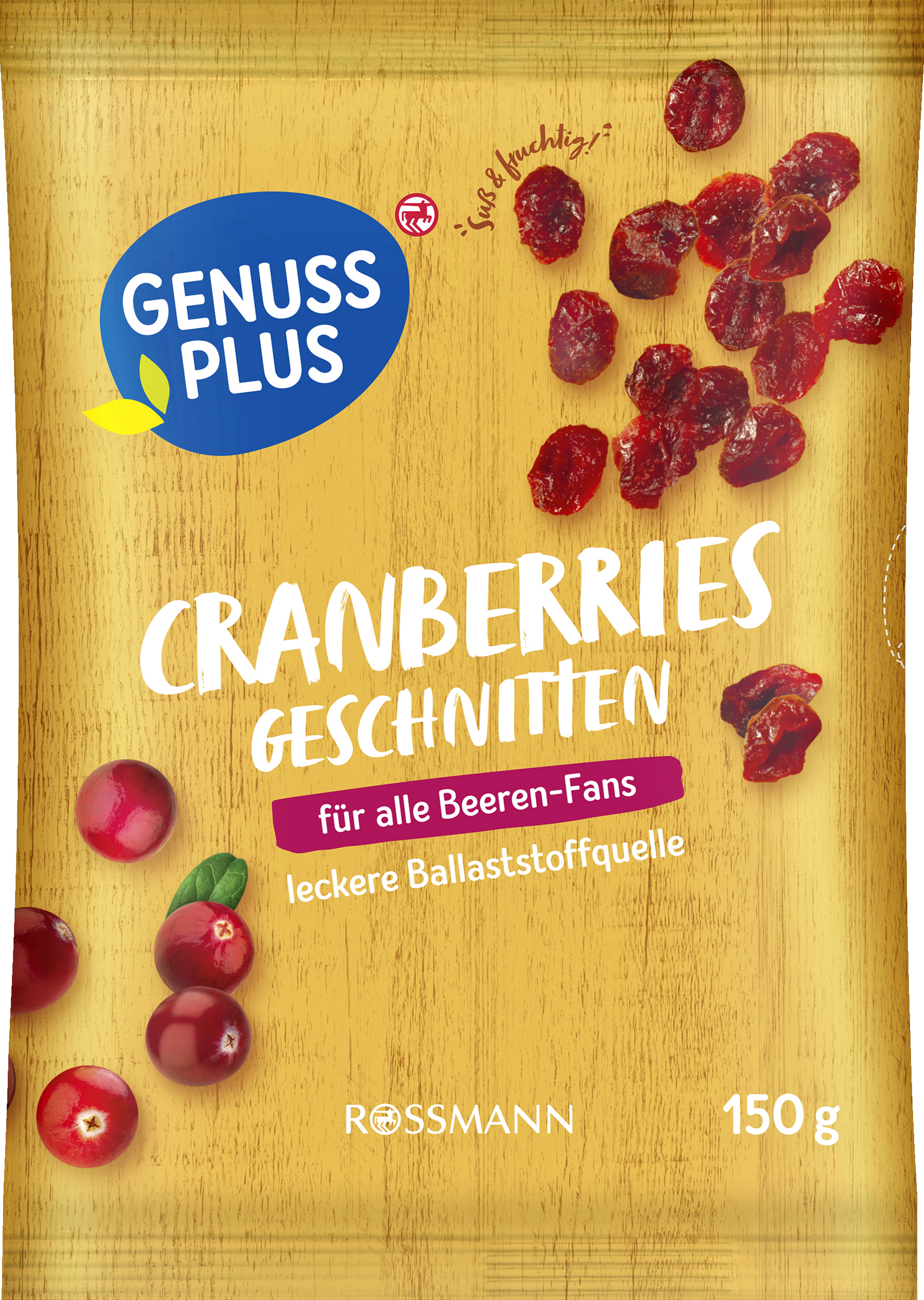 GENUSS PLUS Cranberries geschnitten