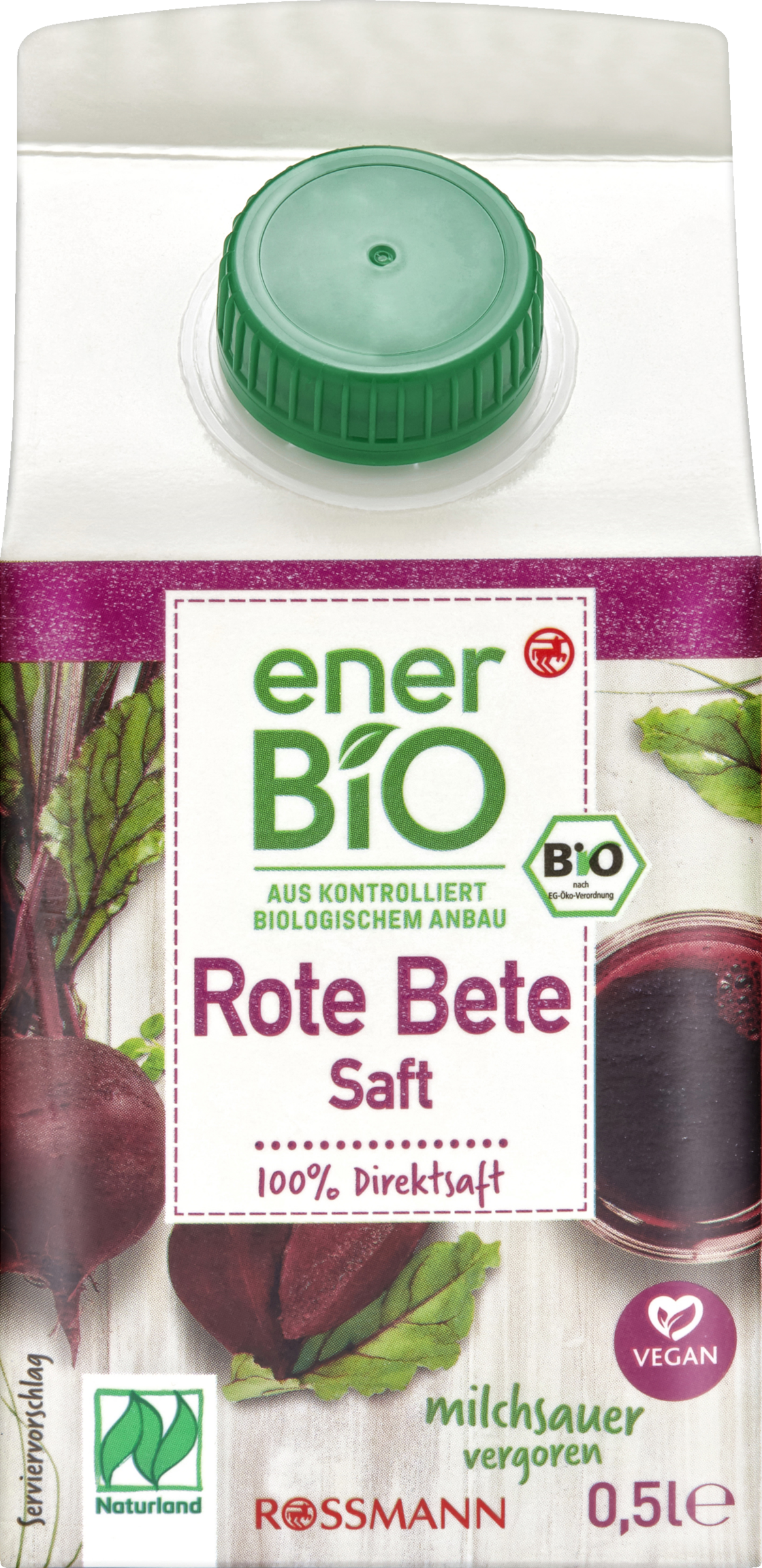 Rote Bete Saft, Bio, milchsauer vergoren, 100% Direktsaft, vegan, 500 ml