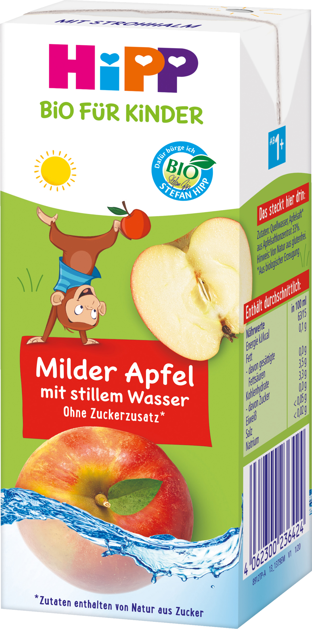HiPP Bio Milder Apfel mit stillem Wasser ab 1+