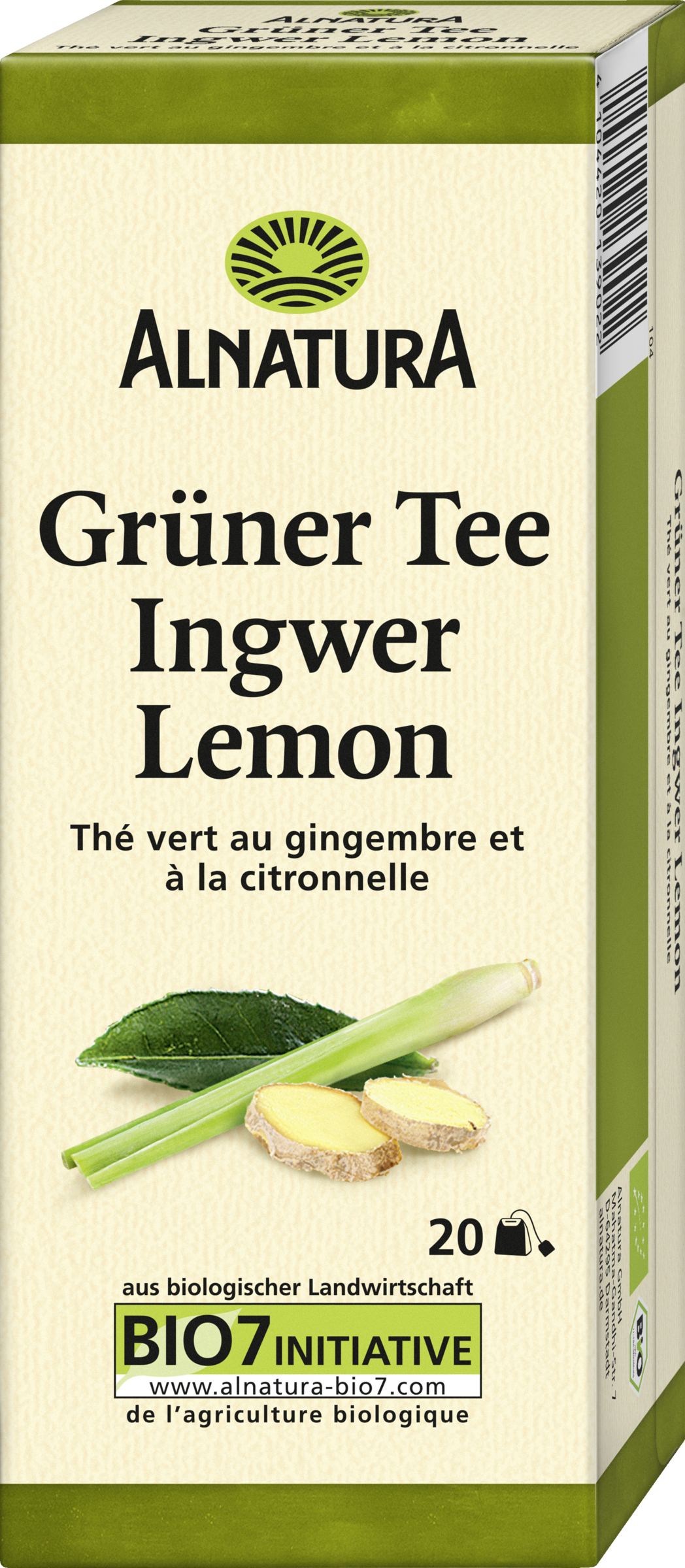 Alnatura Bio Grüner Tee Ingwer Lemon (20 Beutel)