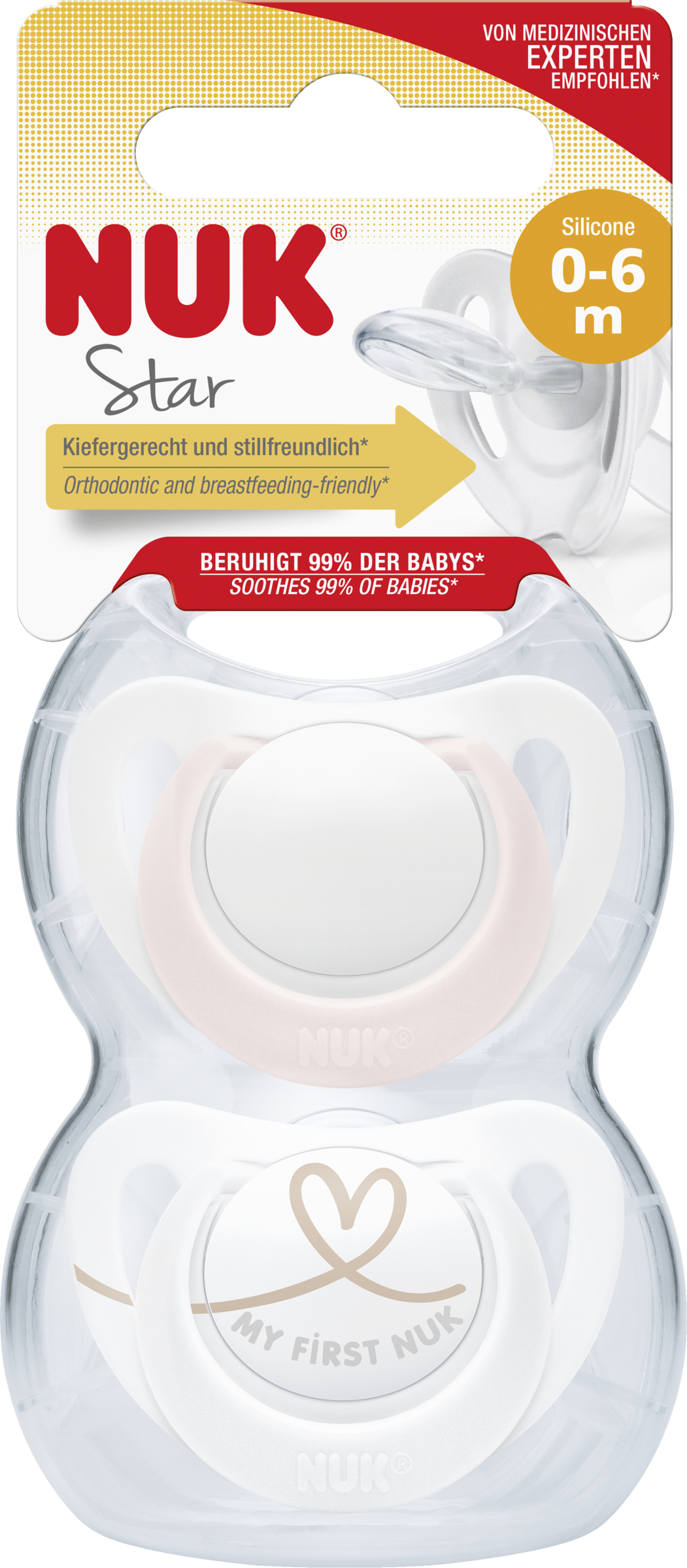 NUK Star Silikon-Schnuller 0-6 Monate