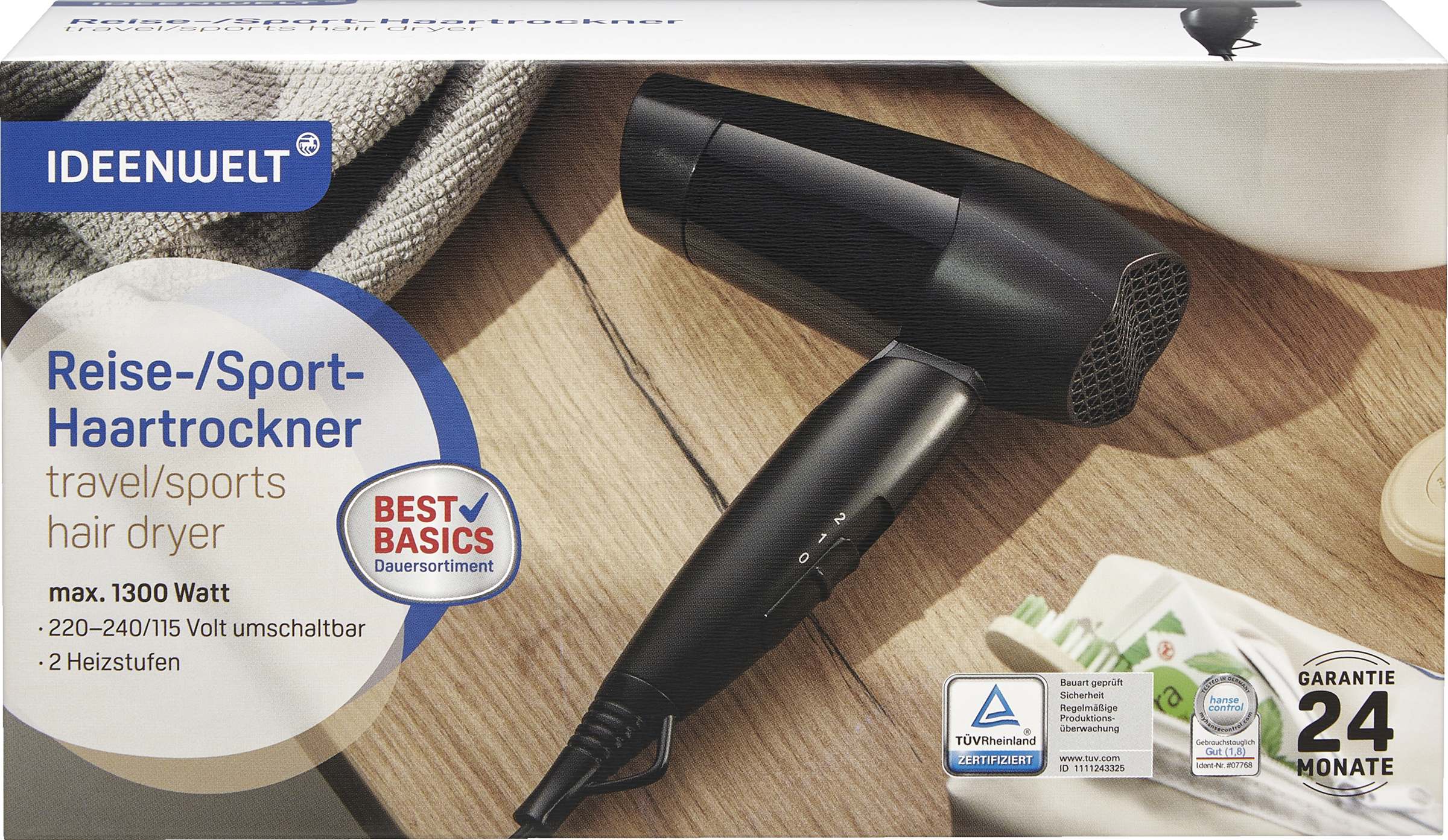 IDEENWELT Best Basics Reise- & Sporthaartrockner