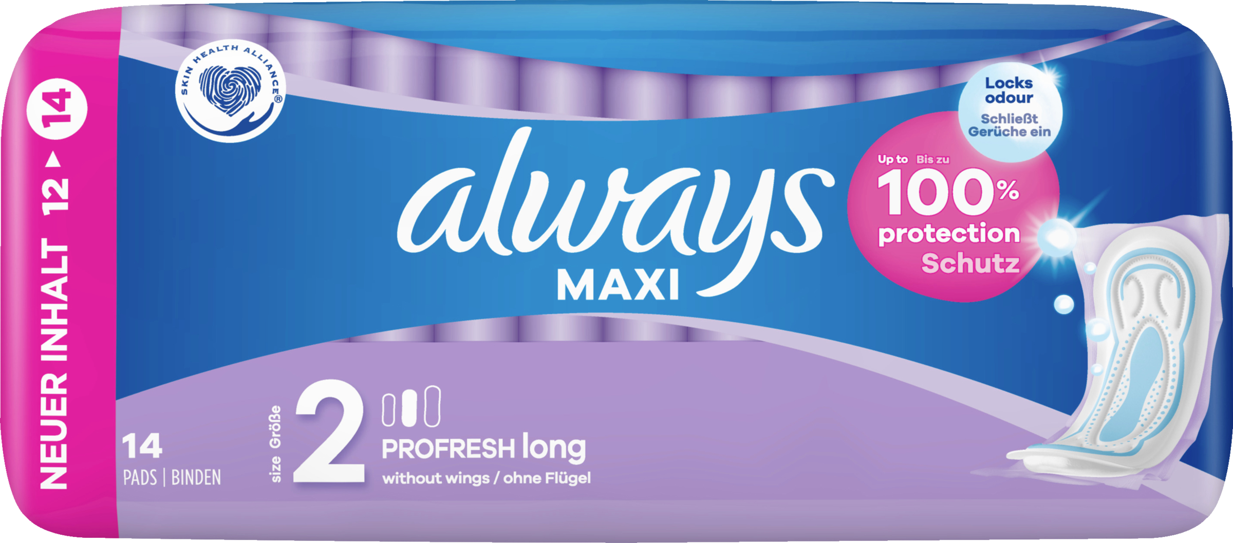 Always Maxi Damenbinden ProFresh Long ohne Flügel online kaufen rossmann.de