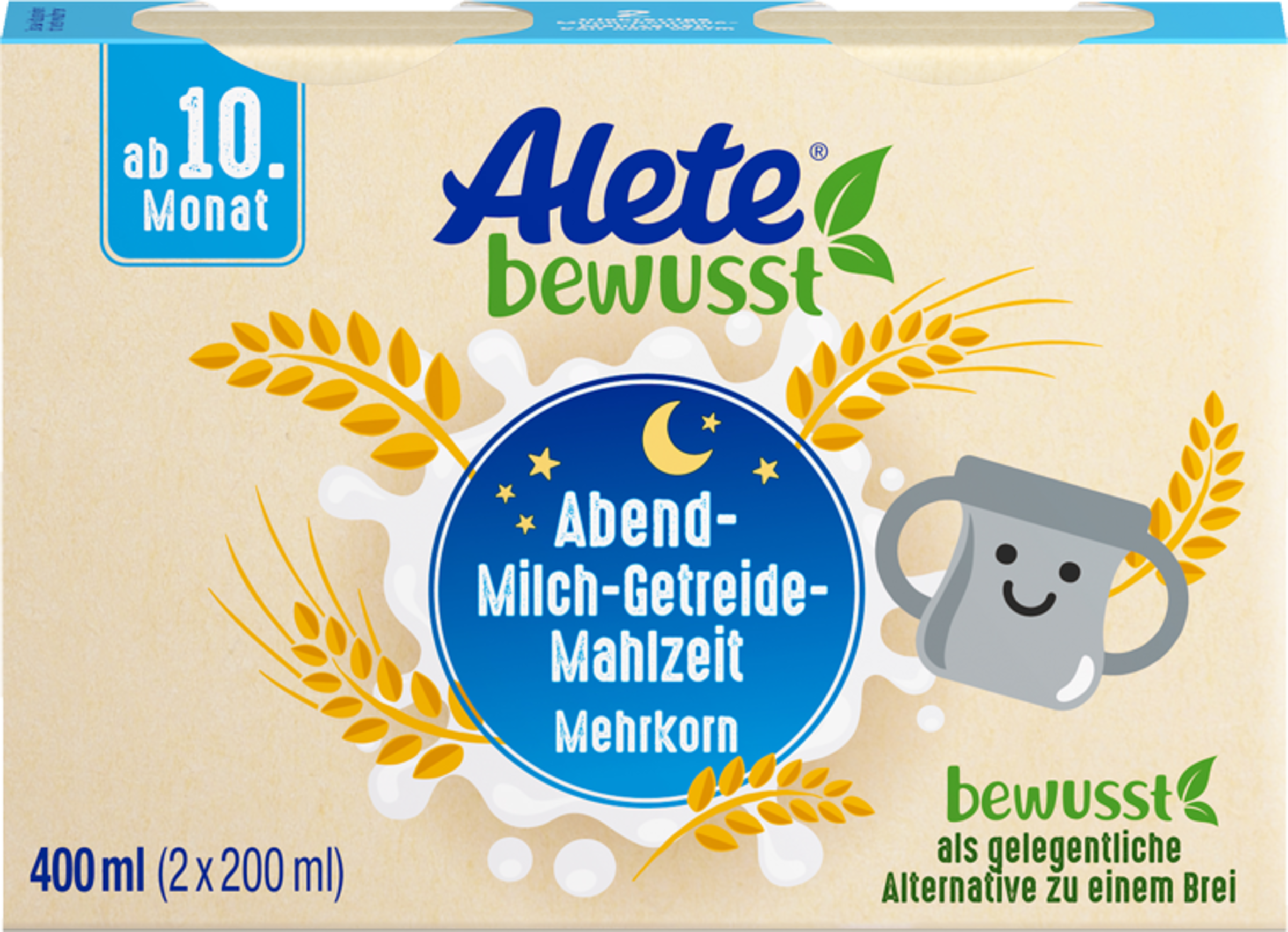 Alete bewusst Abend-Milch-Getreide-Mahlzeit Mehrkorn ab 10. Monat