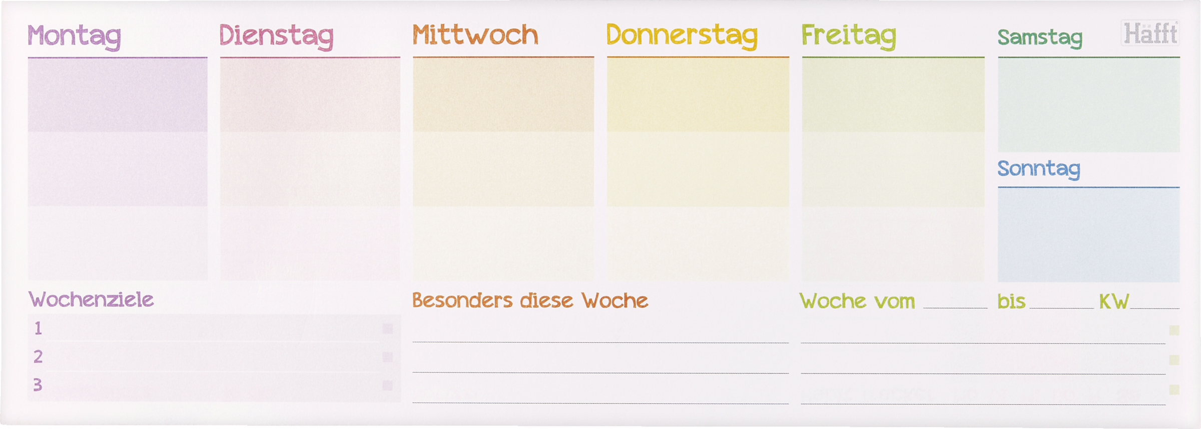 Häfft Wochenplan Block Querformat