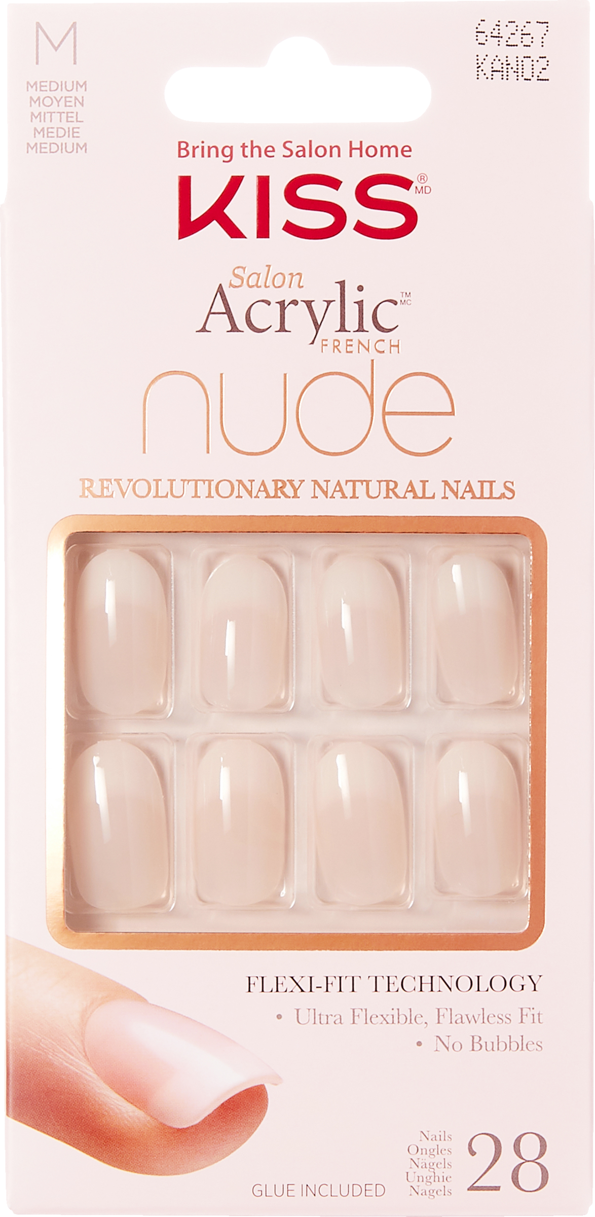 KISS Salon Acrylic Nude French Nails - Graceful