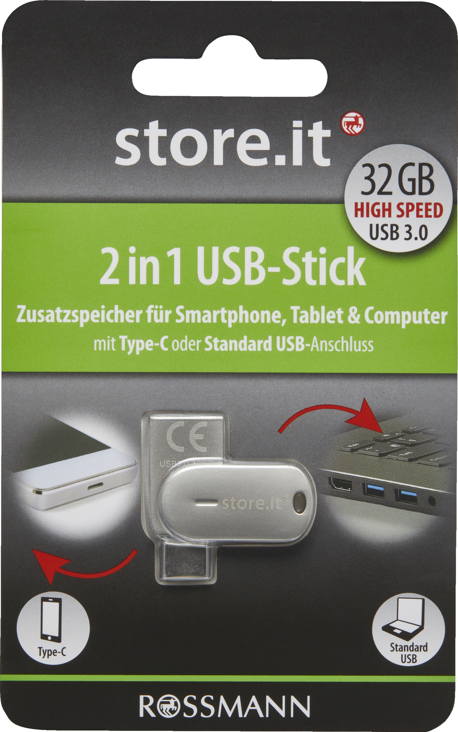 store.it 2in1 USB-Stick 3.0, 32 GB