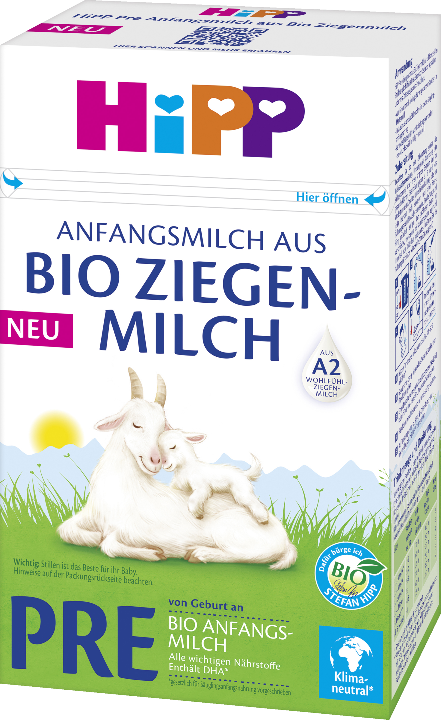 HiPP Bio Anfangsmilch aus Bio Ziegenmilch PRE von Geburt an