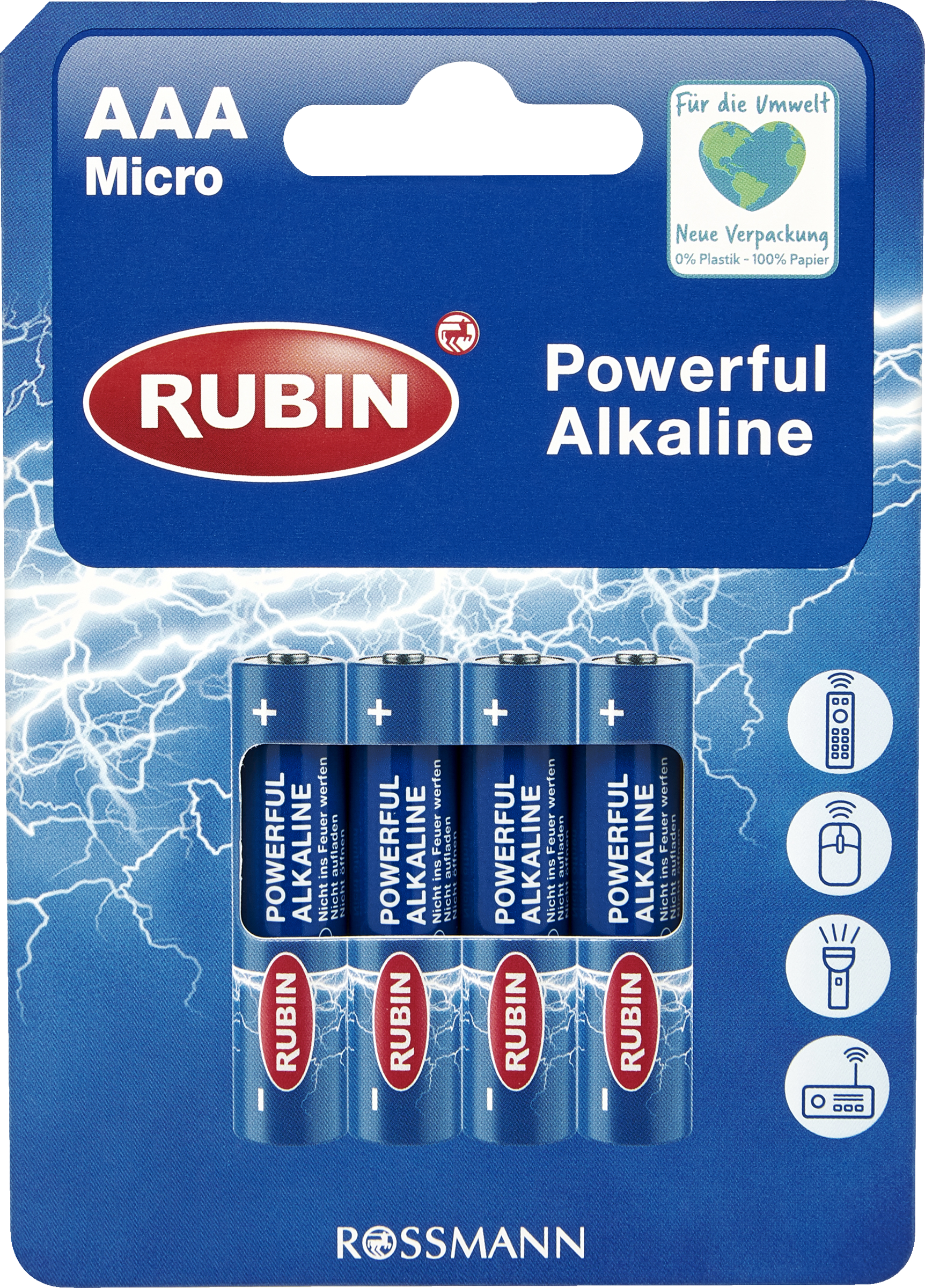 RUBIN Powerful Alkaline Batterie AAA