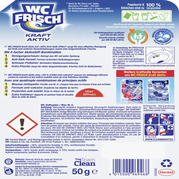 WC Frisch FORCE ACTIVE Désodorisant WC Lemon - Achat/Vente WC
