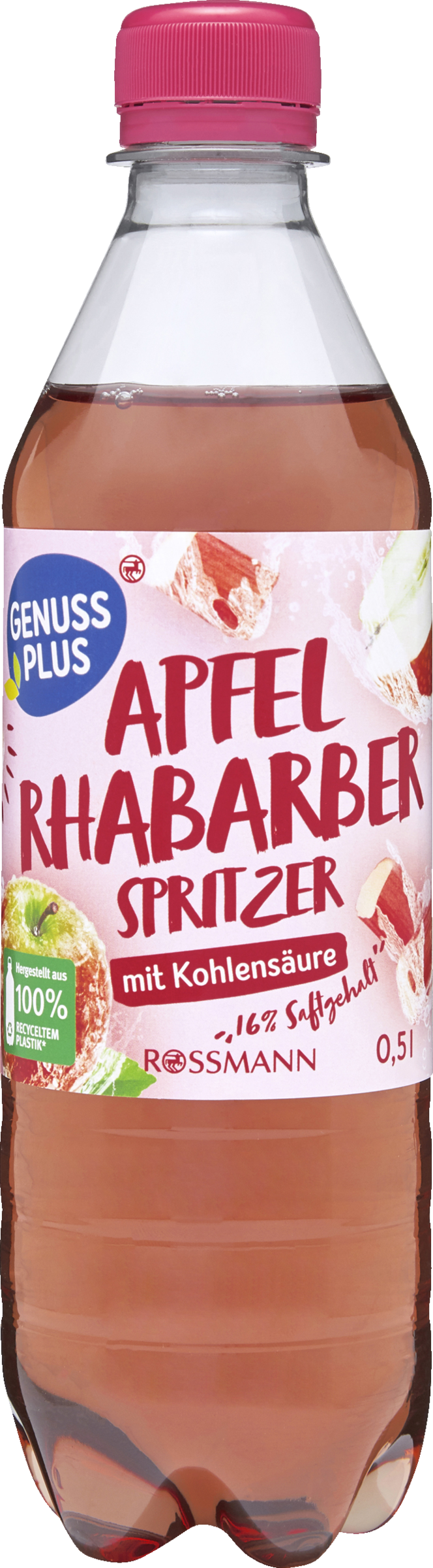 GENUSS PLUS Apfel-Rhabarber Spritzer mit Kohlensäure EINWEG