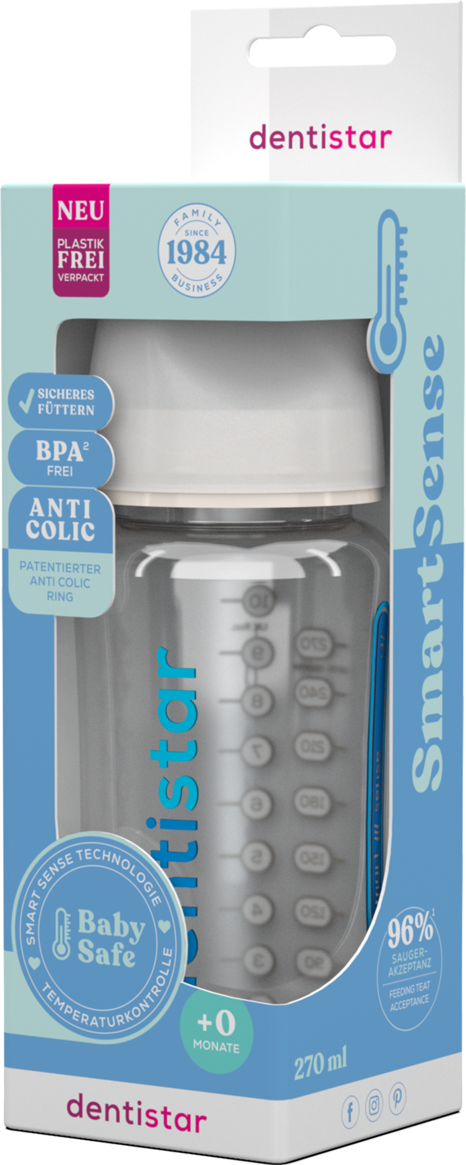 Dentistar Smart Sense Babyflasche 0+