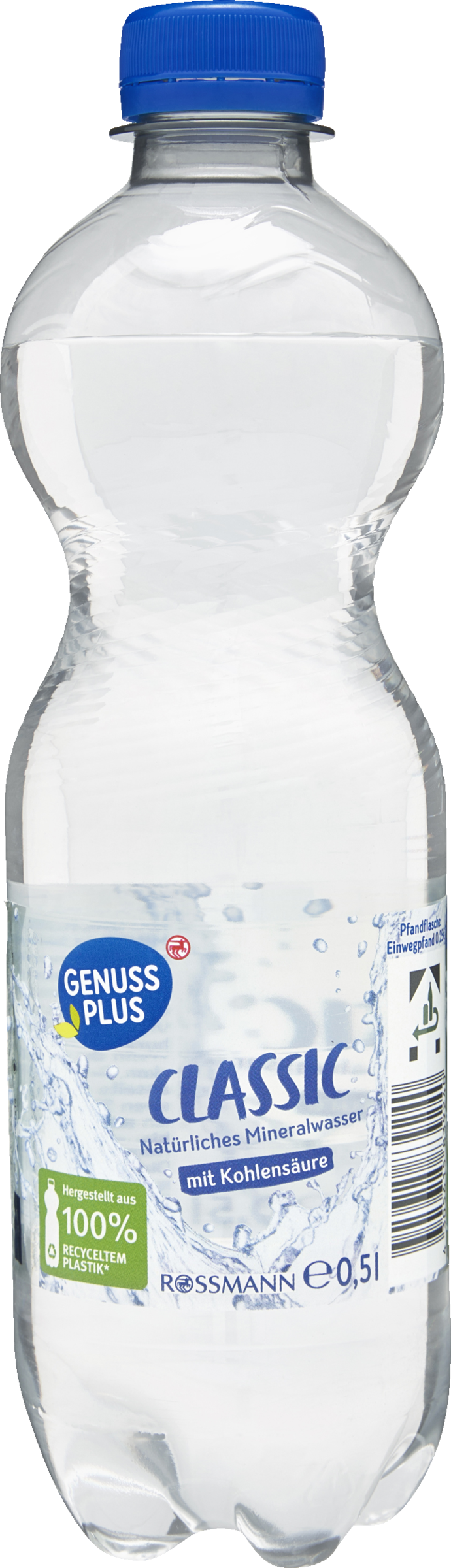 GENUSS PLUS natürliches Mineralwasser classic 0,5 l EINWEG