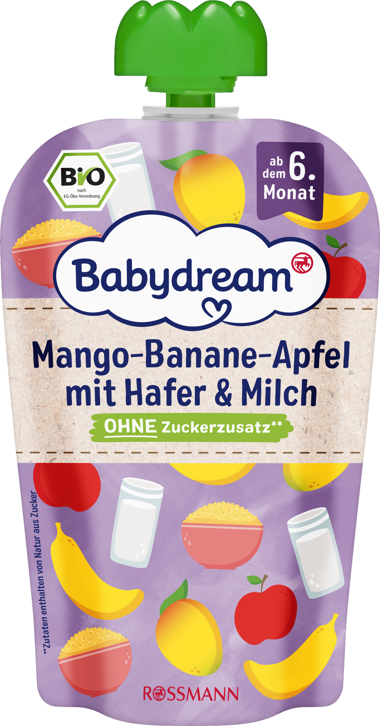 Babydream Bio Mango-Banane-Apfel mit Hafer & Milch