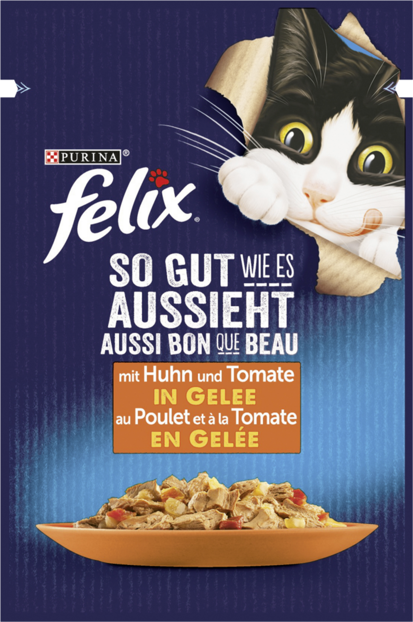 So gut wie es aussieht mit Huhn & Tomate in Gelee