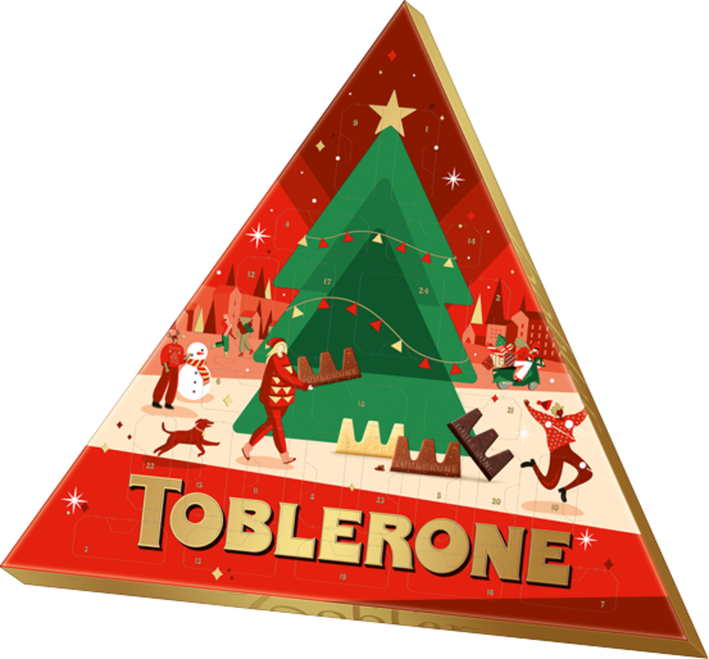 Toblerone Adventskalender, Schweizer Schokoladenmischung, festliches Design, 200 g online kaufen