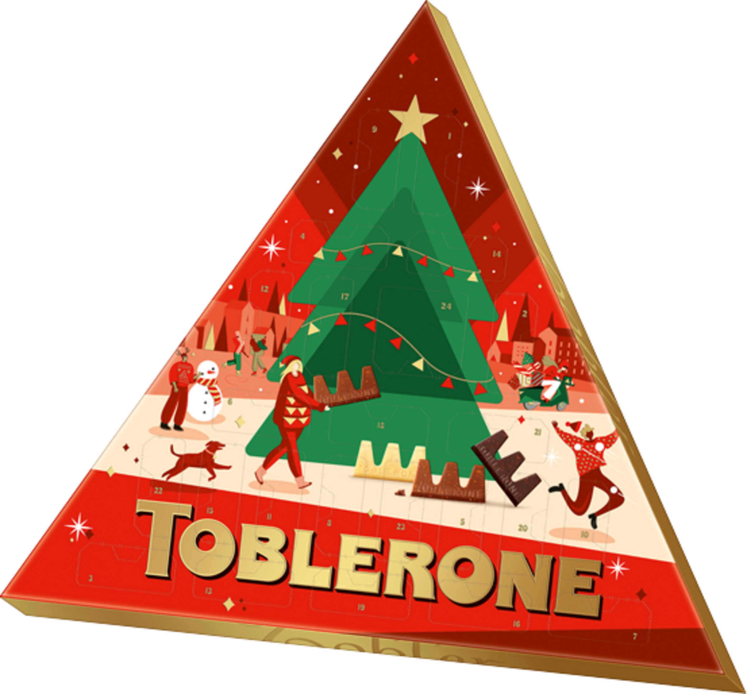 Toblerone Adventskalender, Schweizer Schokoladenmischung, festliches Design, 200 g online kaufen