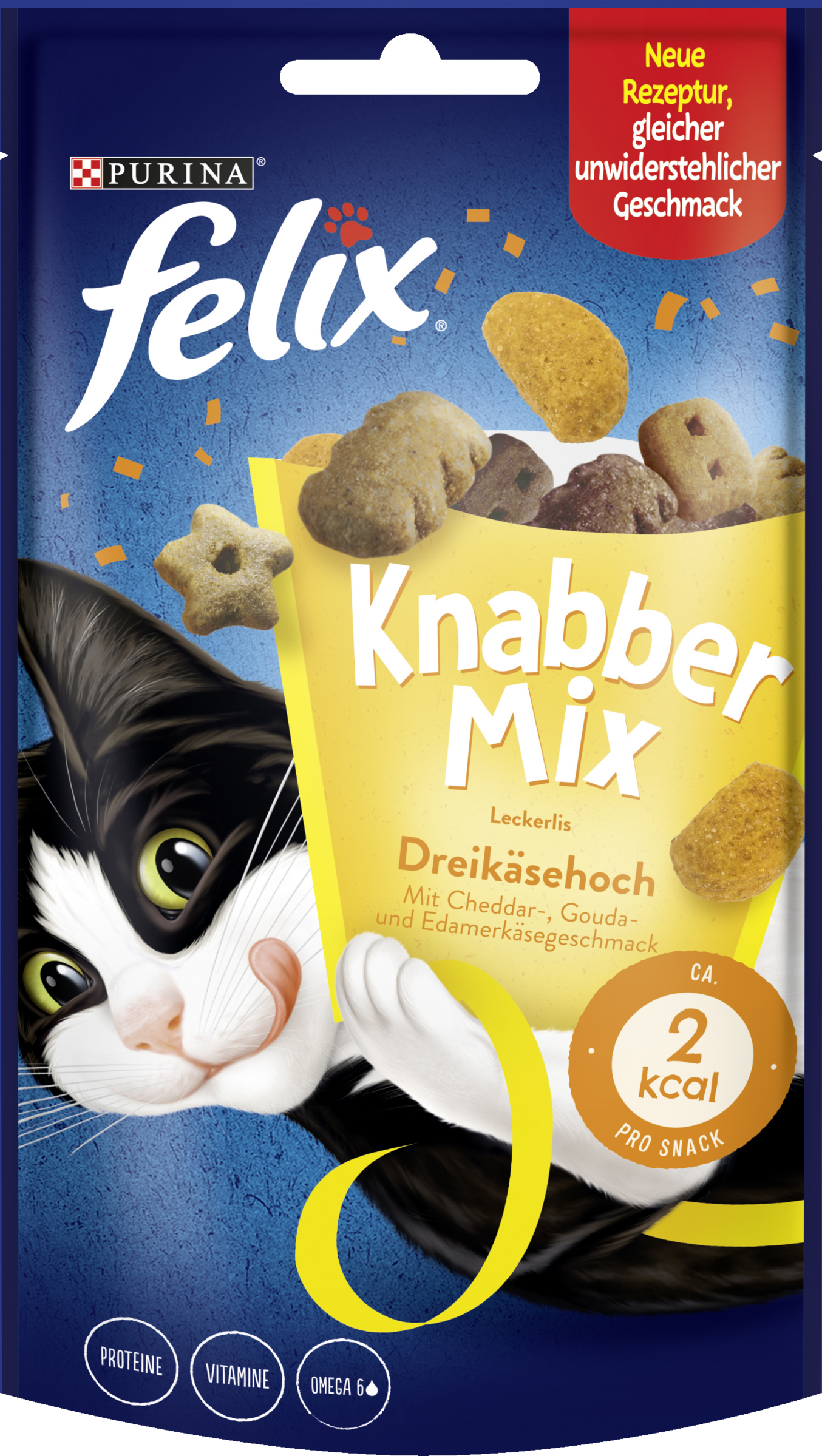 Knabber Mix Leckerlis Dreikäsehoch mit Cheddar,- Gouda- & Edamerkäsegeschmack
