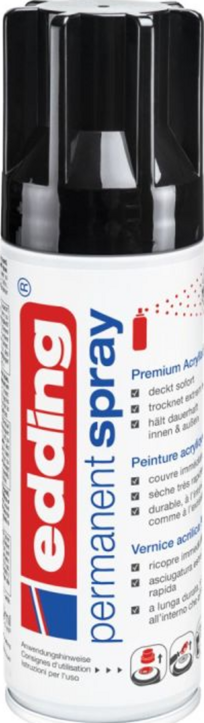 Edding Permanentspray Premium-Acryllack tiefschwarz seidenmatt