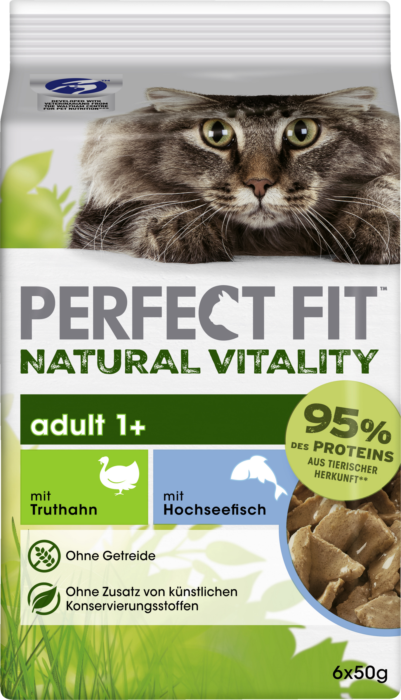 Natural Vitality Katze Adult 1+ mit Truthahn und mit Hochseefisch
