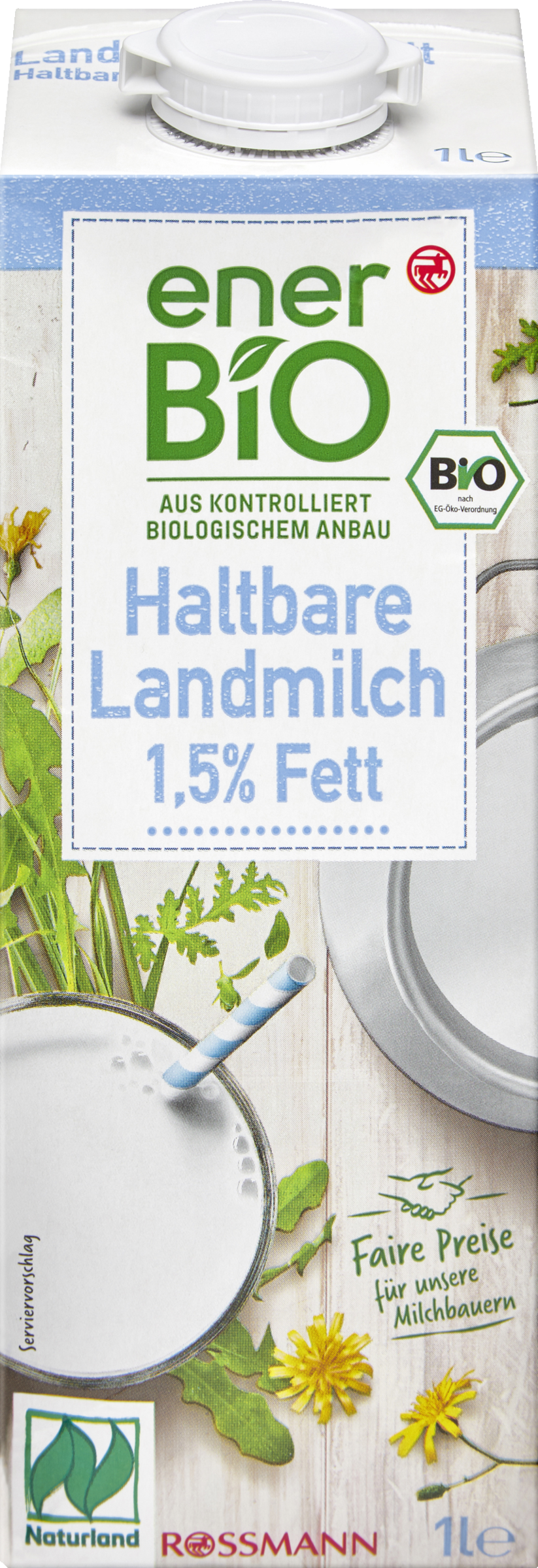 enerBiO Haltbare Landmilch 1,5% Fett Naturland