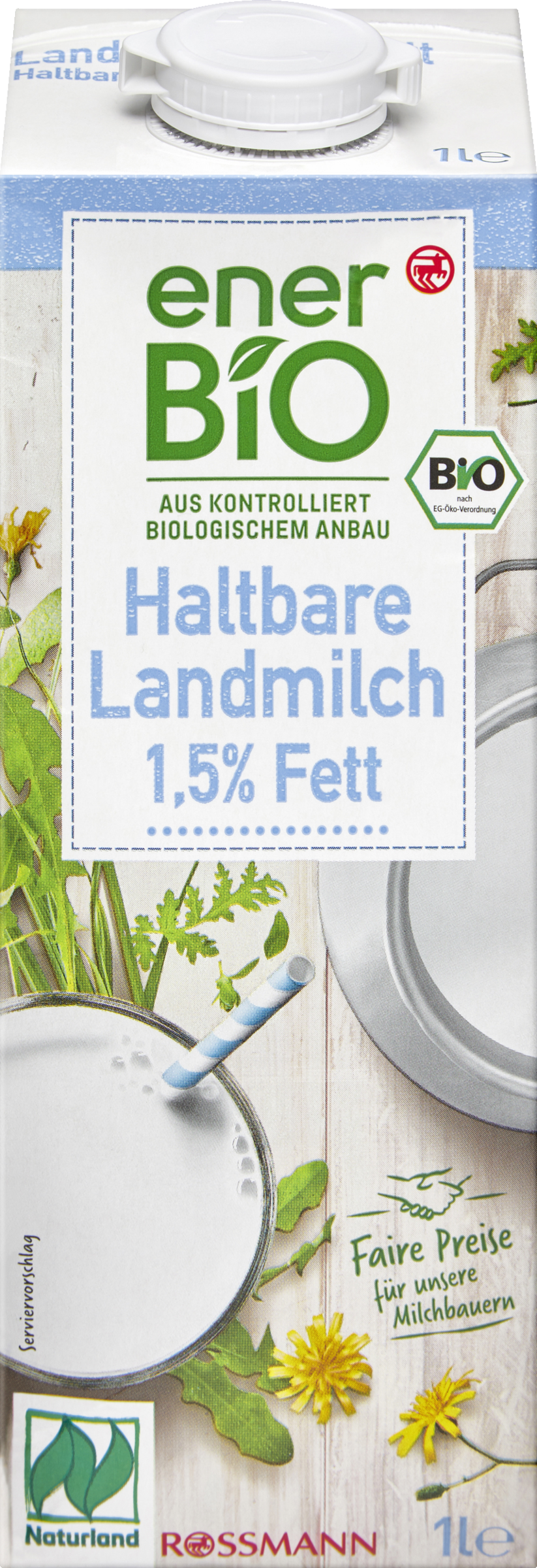 enerBiO Haltbare Landmilch 1,5% Fett Naturland