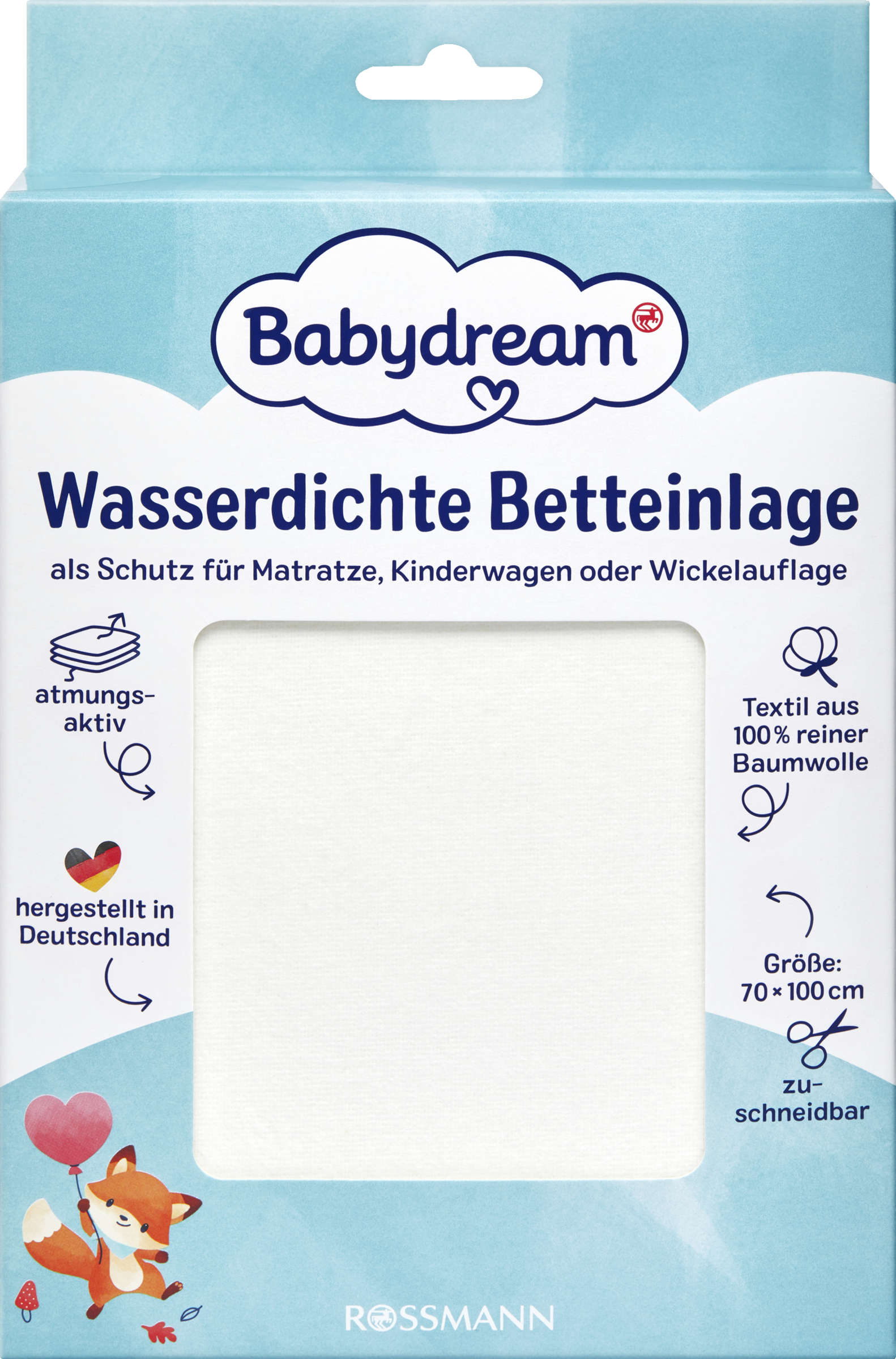 Babydream wasserdichte Betteinlage 70x100 cm