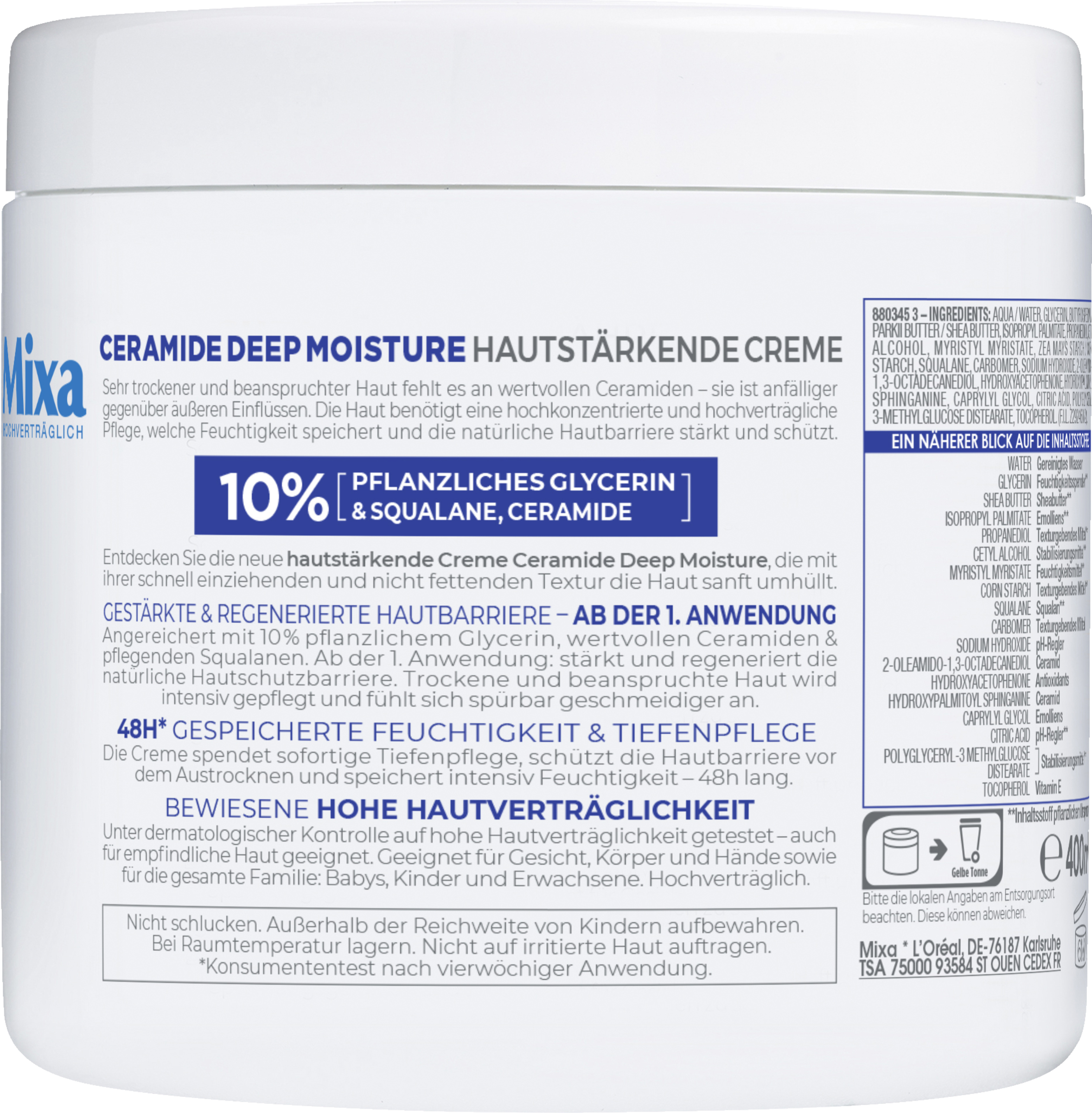 Mixa Ceramide Deep Moisture hautstärkende Creme online kaufen rossmann.de