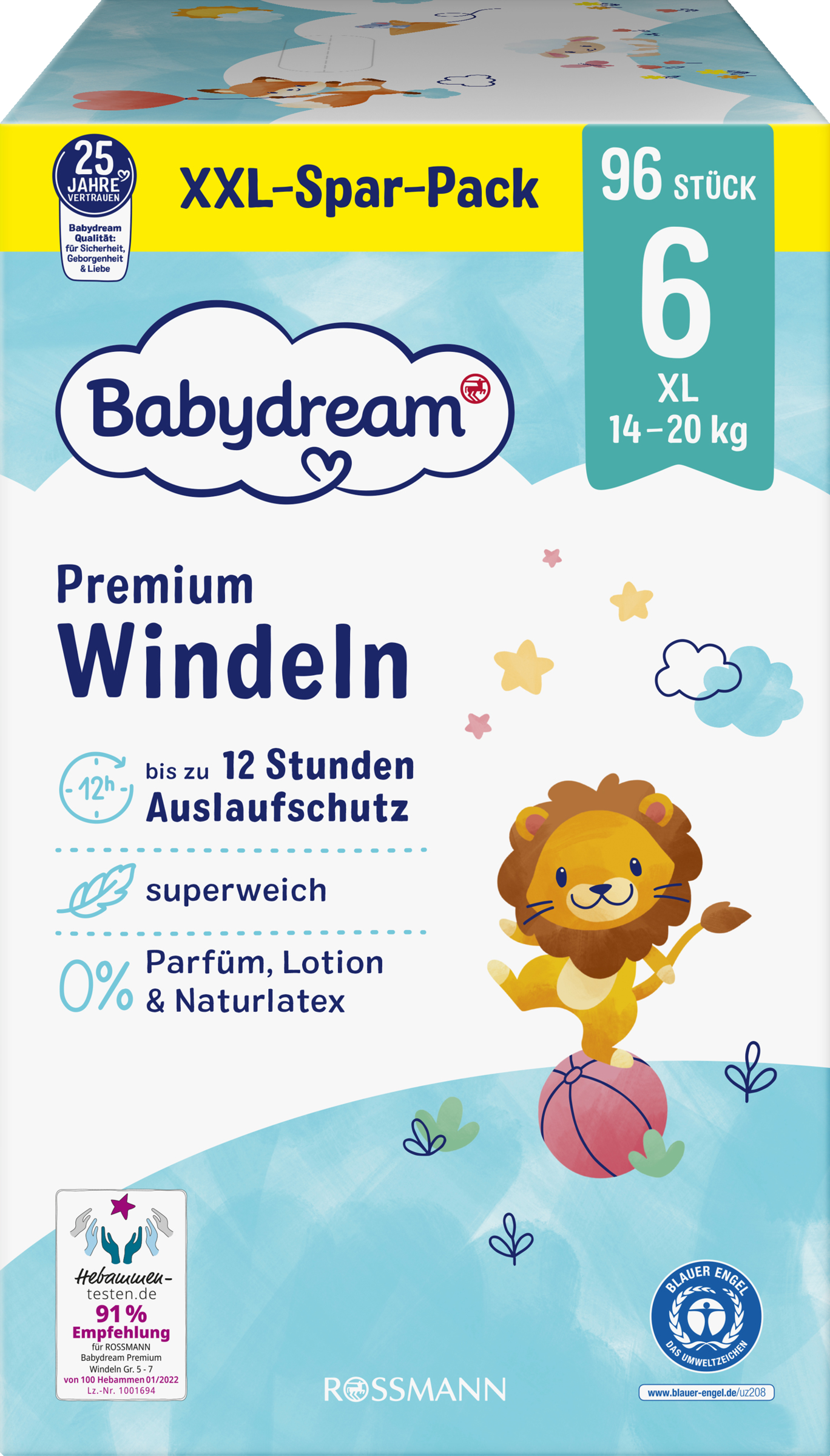 Babydream Premium Windel Größe 6 XL, 96 Stück, 1420 kg online kaufen rossmann.de