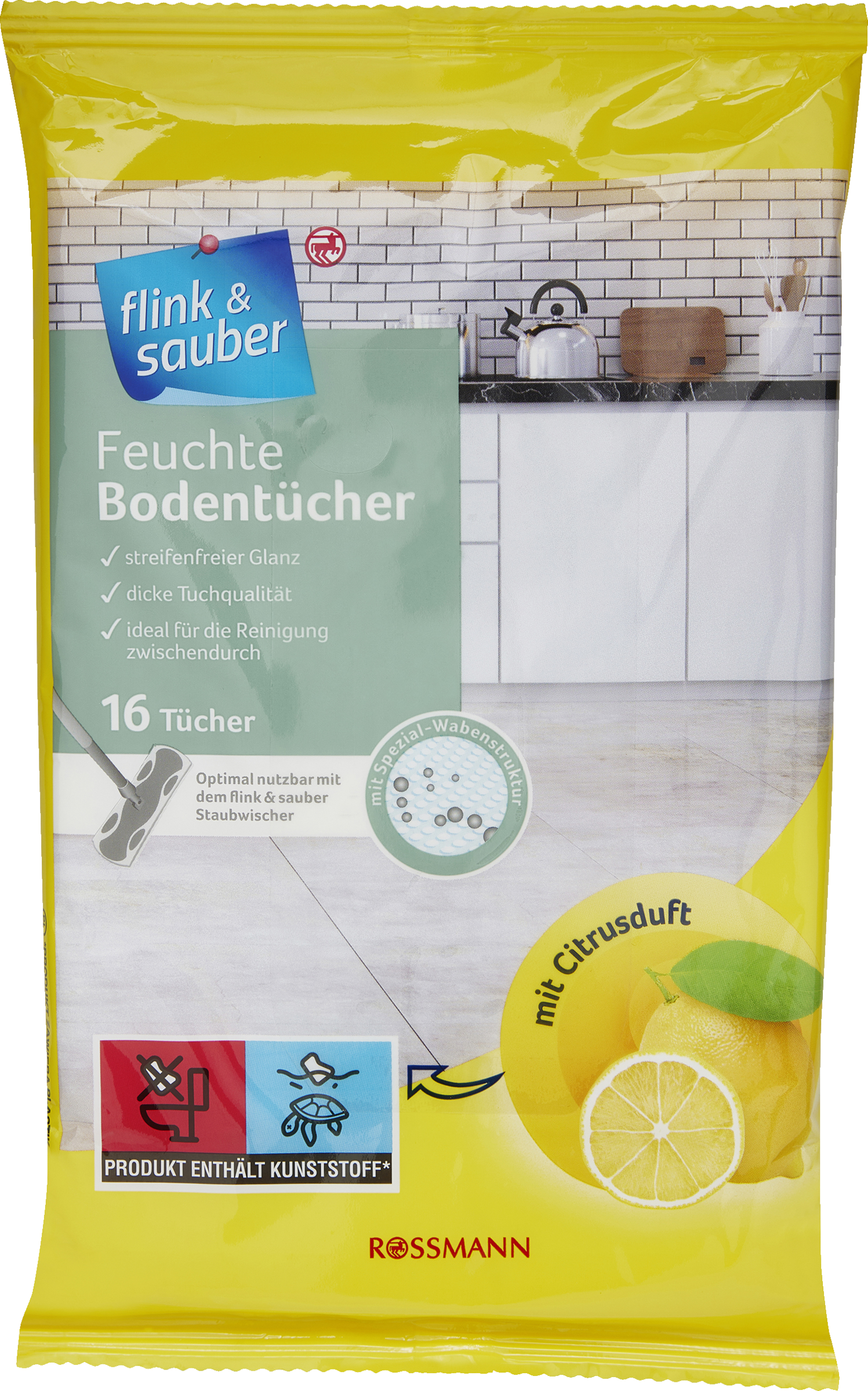 flink & sauber Feuchte Bodentücher mit Citrusduft