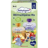 BIO Fruchtpüree-Mix (4x90g) Fruchtcocktail + Blaubeere & Banane in Apfel