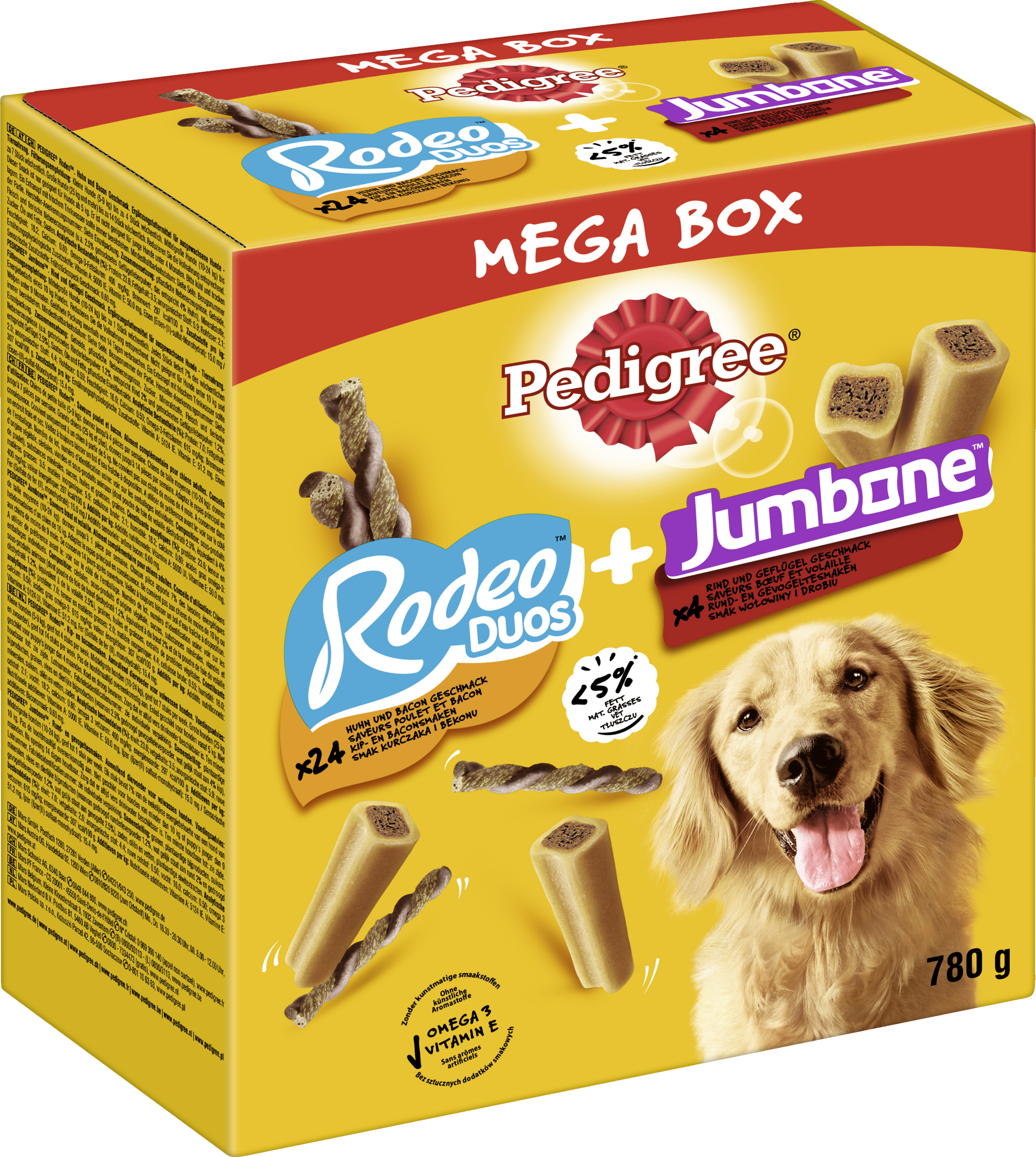 Pedigree Rodeo Duos & Jumbone Riesenknochen Mega Box