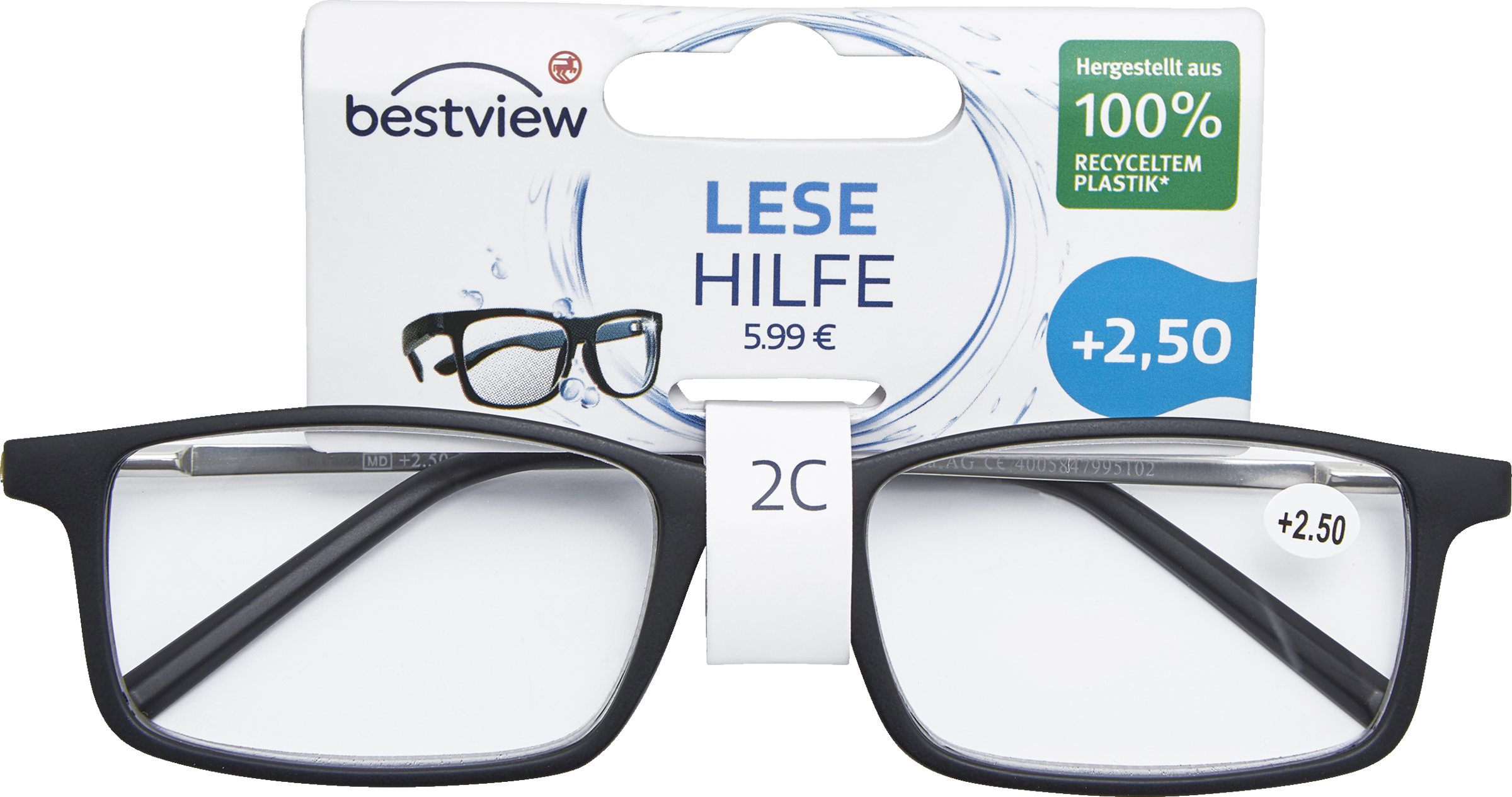 BestView Lesehilfe Modell 2C, + 2,5 Dioptrien