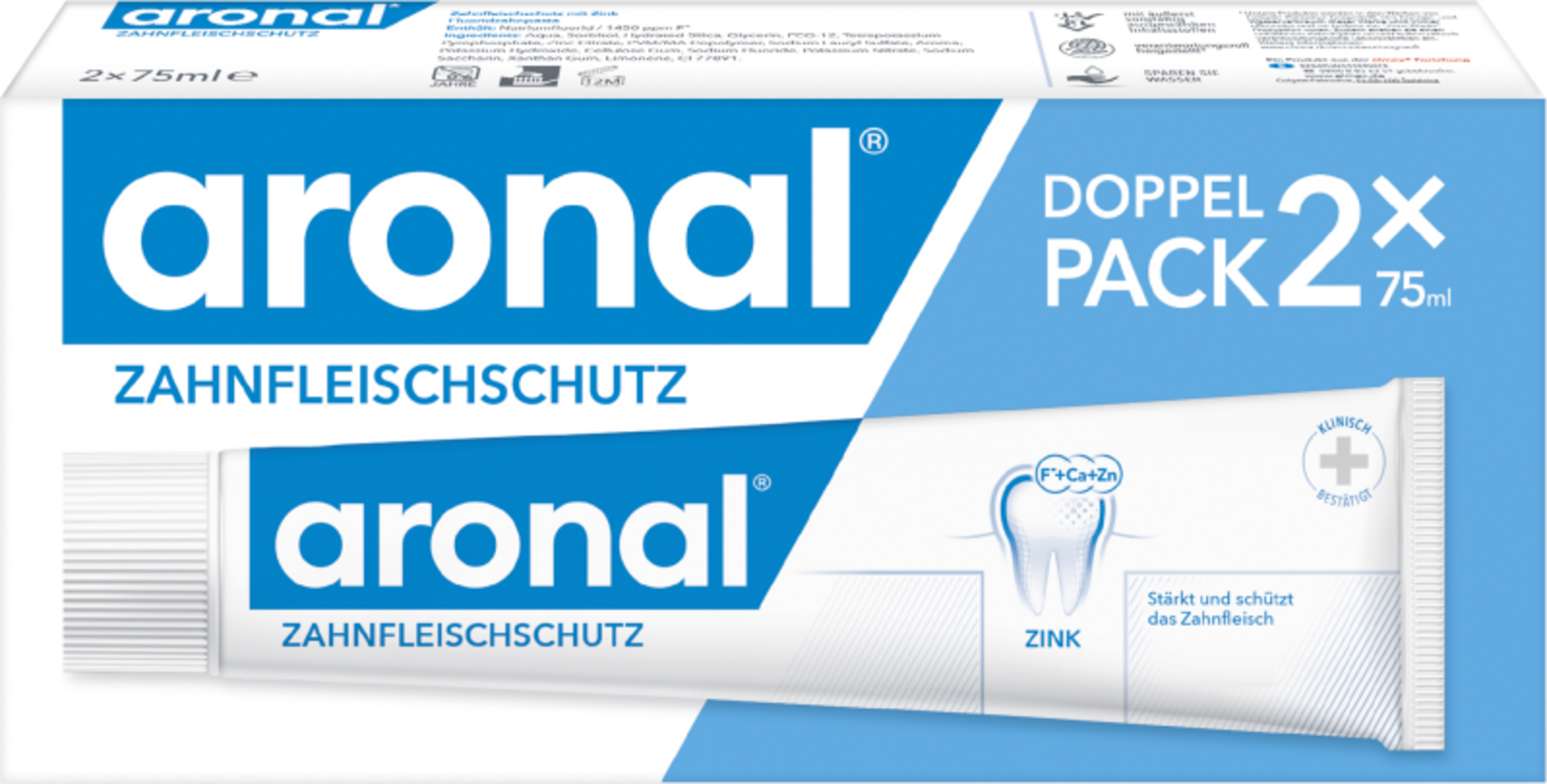 عبوة مزدوجة معجون أسنان لحماية اللثة