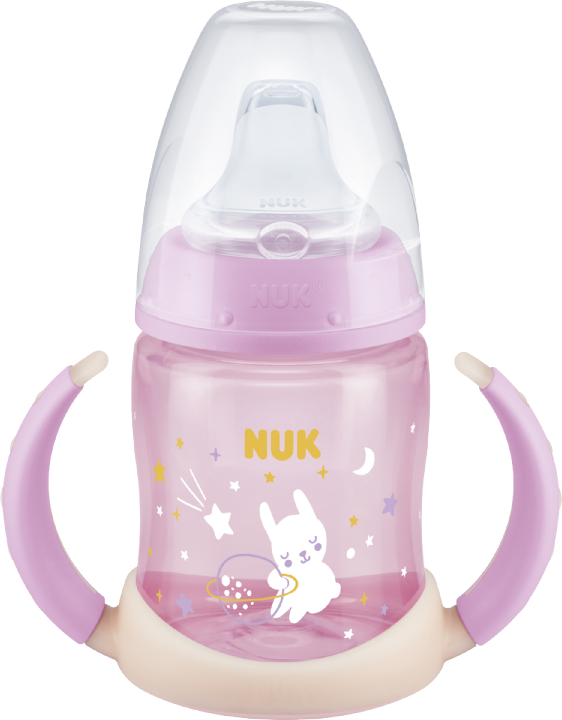 NUK First Choice Trinklernflasche Night, rosa, 6-18 Monate