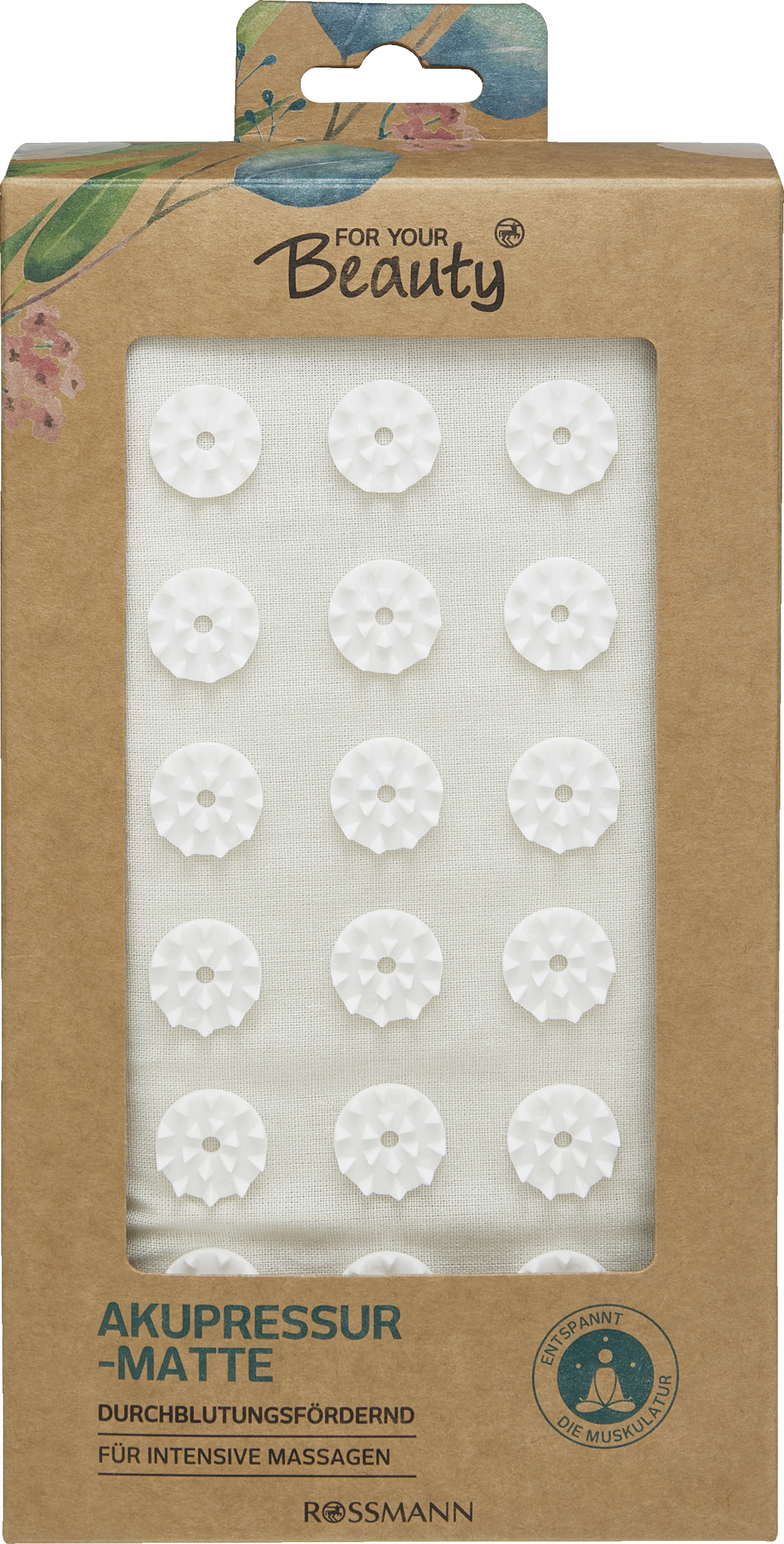 FOR YOUR Beauty Akupressurmatte, durchblutungsfördernd, für Nacken- und Rückenschmerzen, 1 Stück