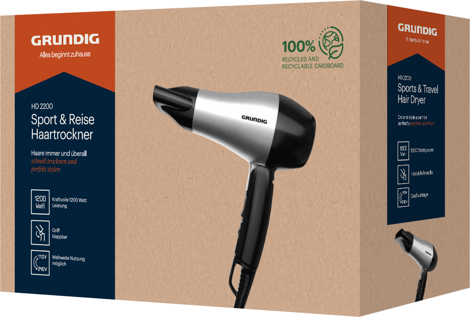 Grundig Sport- und Reisehaartrockner HD 2200