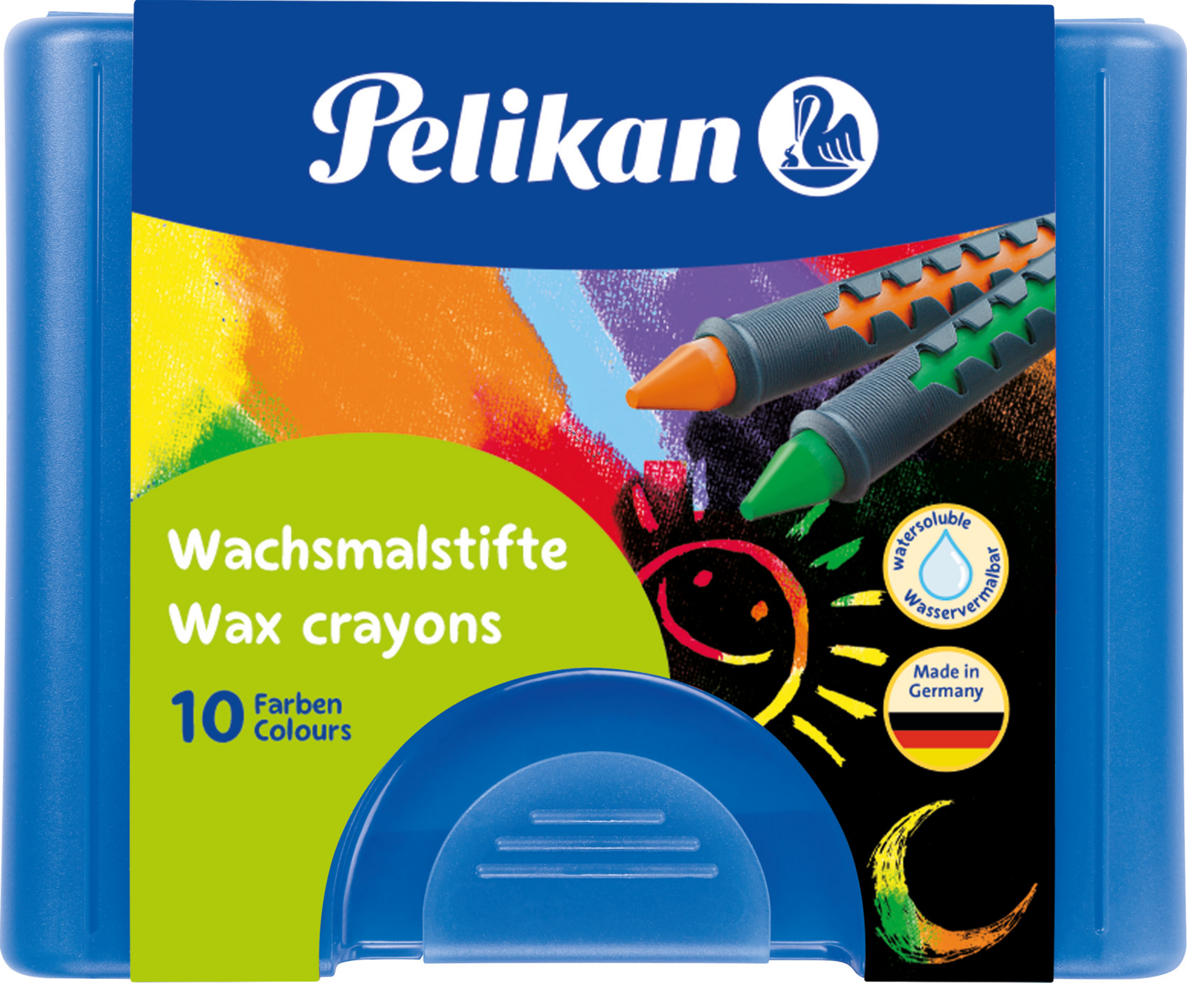 Pelikan Wachsmalstifte 665/10 mit Schiebehülse, 10 Stück