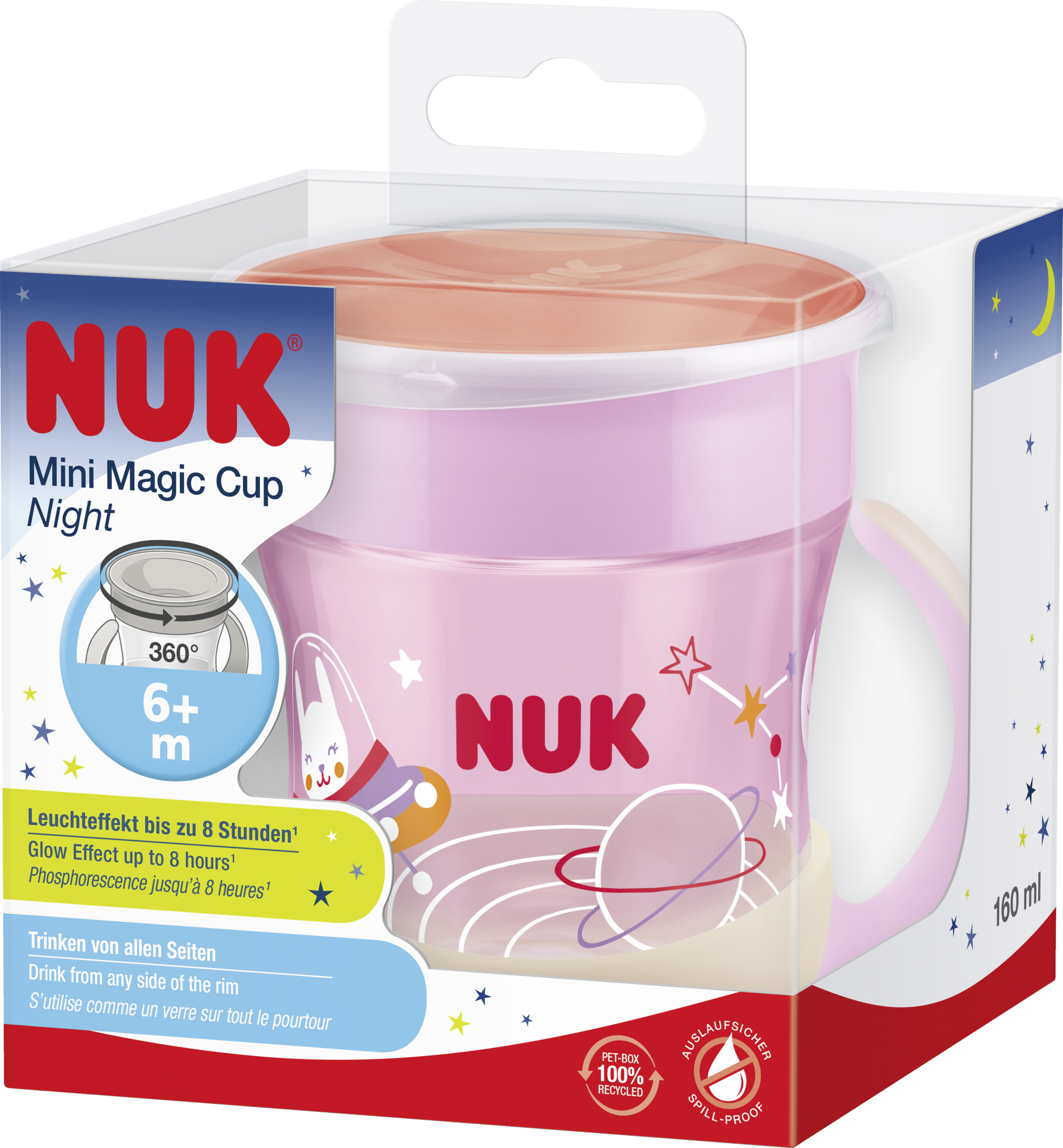 NUK Mini Magic Cup Night, rosa, ab 6 Monaten