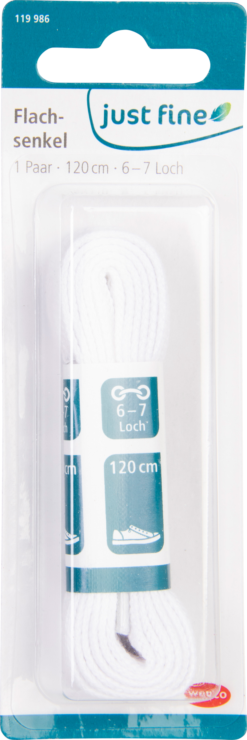 just fine Flachsenkel 120 cm weiß im Tray