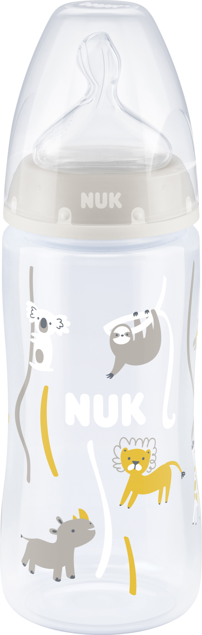 NUK First Choice+ Babyflasche mit Temperature Control, 6-18 Monate, beige