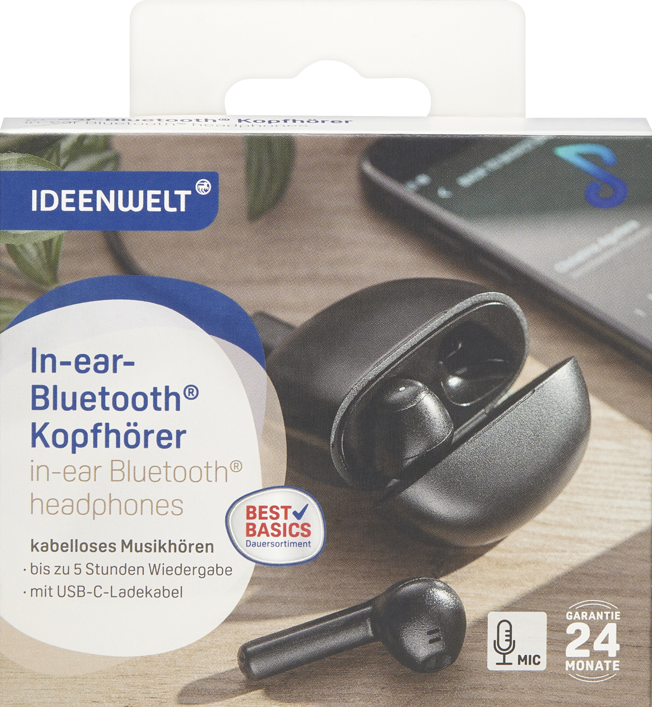 IDEENWELT Best Basics In-ear Bluetooth® Kopfhörer schwarz