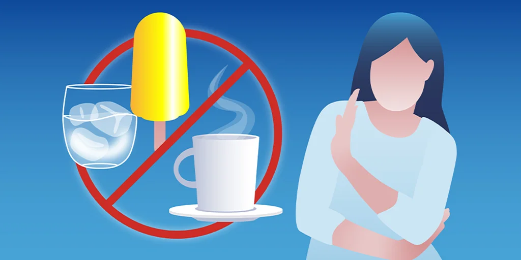 Mädchen mit Abwehrhaltung gegen Eis und Kaffee.