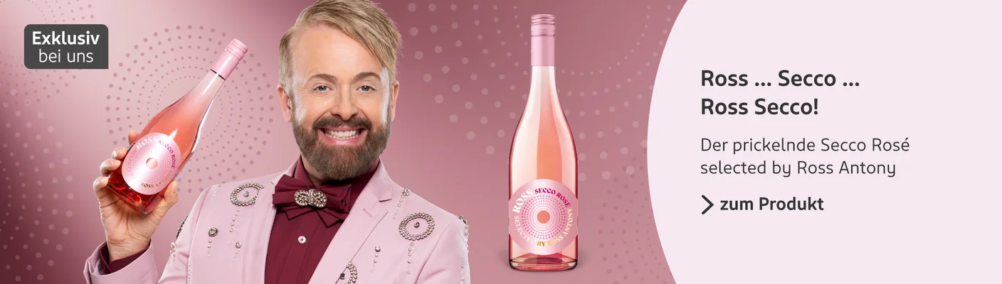Ross ---Secco ---Ross Secco! Der prickelnde Secco Rosé selected by Ross Antony - exklusiv bei uns!