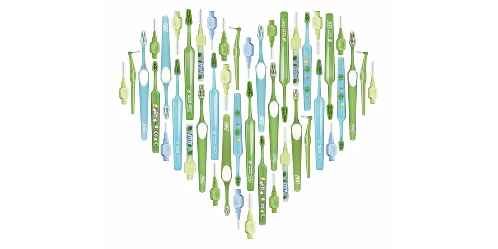 TePe Herz mit Interdentalbürsten