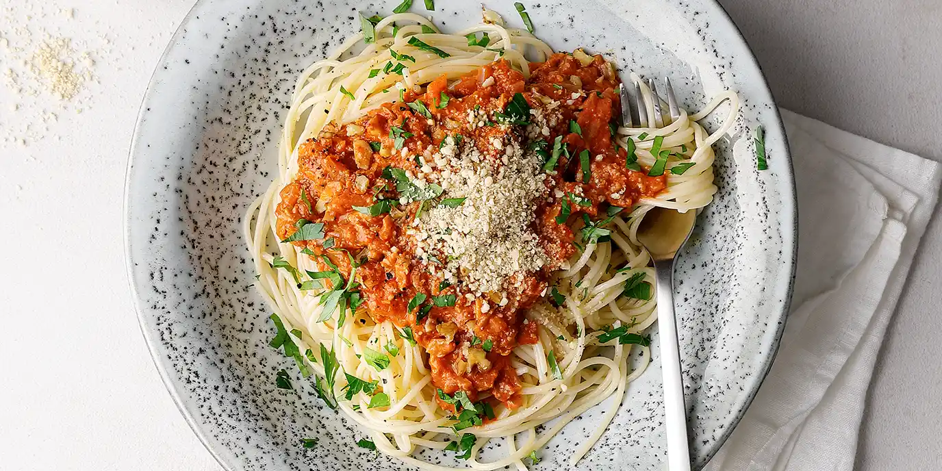 Rezept: Pasta mit Nuss-Bolognese